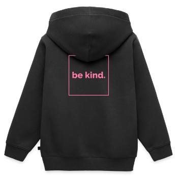 Soyez enfant, convivialité, diversité, humanité - Sweat Premium à capuche zippé enfant bio - noir - Dos - AI Model Kid Male (0cm)