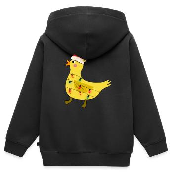 Noël laid de canard - Sweat Premium à capuche zippé enfant bio - noir - Dos - AI Model Kid Male (0cm)