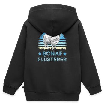 Schafe Schaf Flüsterer Schäfer Hirt Hirte Geschenk - Kinder Premium Organic Zip Hoodie - Schwarz - Hinten - AI Model Kid Male (0cm)