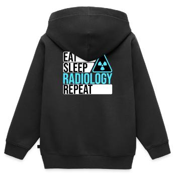 Eat Sleep Radiology Repeat - Kids Premium Organic Zip-up Hoodie - black - Back - AI Model Kid Male (0cm)