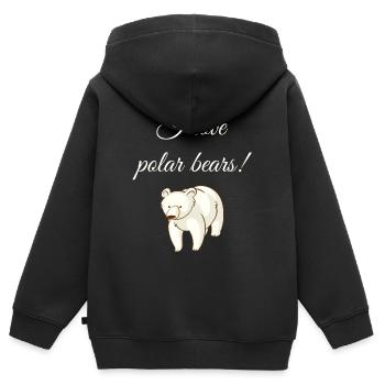 Eisbär Eisbären - Kinder Premium Organic Zip Hoodie - Schwarz - Hinten - AI Model Kid Male (0cm)