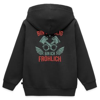 Bin ich ölig bin ich fröhlich Mechatroniker - Kinder Premium Organic Zip Hoodie - Schwarz - Hinten - AI Model Kid Male (0cm)