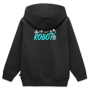 DANS LE PAS UN ROBOT. Robot, robotique, ingénieur - Sweat Premium à capuche zippé enfant bio - noir - Dos - AI Model Kid Male (0cm)
