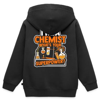 chimie - Sweat Premium à capuche zippé enfant bio - noir - Dos - AI Model Kid Male (0cm)