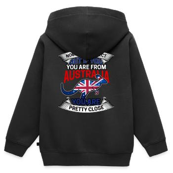 Australia - Kids Premium Organic Zip-up Hoodie - black - Back - AI Model Kid Male (0cm)