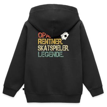 Opa Rentner Skatspieler Legende - Kinder Premium Organic Zip Hoodie - Schwarz - Hinten - AI Model Kid Male (0cm)