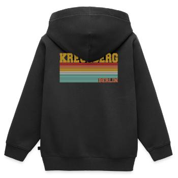Berlin Kreuzberg - Kinder Premium Organic Zip Hoodie - Schwarz - Hinten - AI Model Kid Male (0cm)