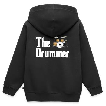Schlagzeug Drumsticks Band Trommel Musik Vintage - Kinder Premium Organic Zip Hoodie - Schwarz - Hinten - AI Model Kid Male (0cm)