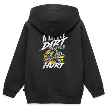 Lustiges Motocross Dreck Matsch - Kinder Premium Organic Zip Hoodie - Schwarz - Hinten - AI Model Kid Male (0cm)