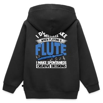 flûte - Sweat Premium à capuche zippé enfant bio - noir - Dos - AI Model Kid Male (0cm)