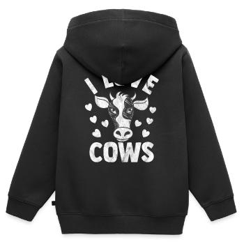 Kühe Kuh Rind Milchkuh Bauer Cow Kälbchen Euter - Kinder Premium Organic Zip Hoodie - Schwarz - Hinten - AI Model Kid Male (0cm)
