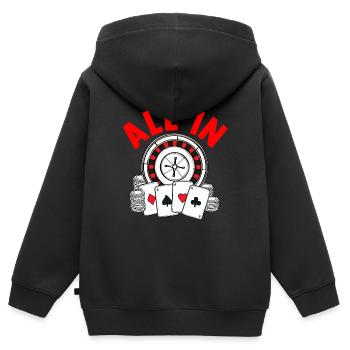 Poker Casino Royal Flush Full House Gambling Karo - Kinder Premium Organic Zip Hoodie - Schwarz - Hinten - AI Model Kid Male (0cm)