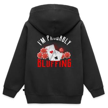 Poker Bluff Casino Royal Flush Full House Gambling - Kinder Premium Organic Zip Hoodie - Schwarz - Hinten - AI Model Kid Male (0cm)