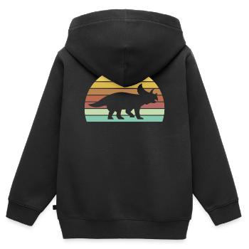 Triceratops - Kinder Premium Organic Zip Hoodie - Schwarz - Hinten - AI Model Kid Male (0cm)