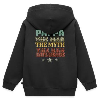 Soccer PAPPA - Kids Premium Organic Zip-up Hoodie - black - Back - AI Model Kid Male (0cm)