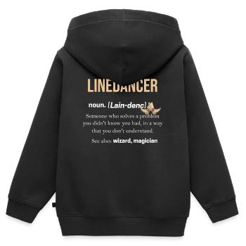 Linedance - Kinder Premium Organic Zip Hoodie - Schwarz - Hinten - AI Model Kid Male (0cm)