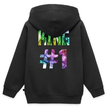 KING 01, King #1, Queen Design im Store - Kinder Premium Organic Zip Hoodie - Schwarz - Hinten - AI Model Kid Male (0cm)
