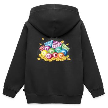 Bingo - Kinder Premium Organic Zip Hoodie - Schwarz - Hinten - AI Model Kid Male (0cm)