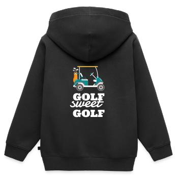 Golf Sweet Golf - Kinder Premium Organic Zip Hoodie - Schwarz - Hinten - AI Model Kid Male (0cm)