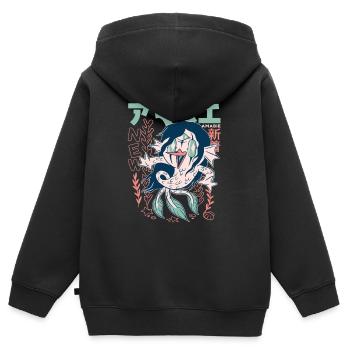 Manga - Kinder Premium Organic Zip Hoodie - Schwarz - Hinten - AI Model Kid Male (0cm)