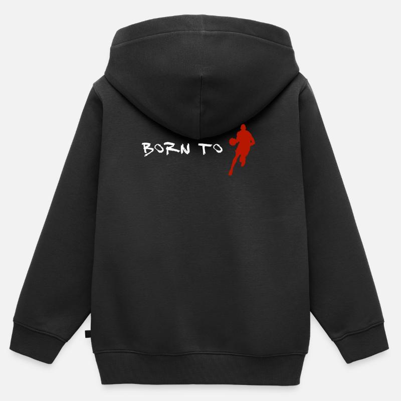 Né au basket - Sweat Premium à capuche zippé enfant bio - noir