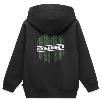 Programmer Programmierer Coding - Kinder Premium Organic Zip Hoodie - Schwarz - Hinten - AI Model Kid Male (0cm)