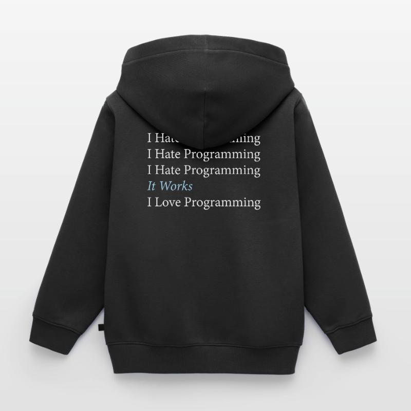 Je déteste le codage du programmeur de programmation Sweat Premium à capuche zippé enfant bio