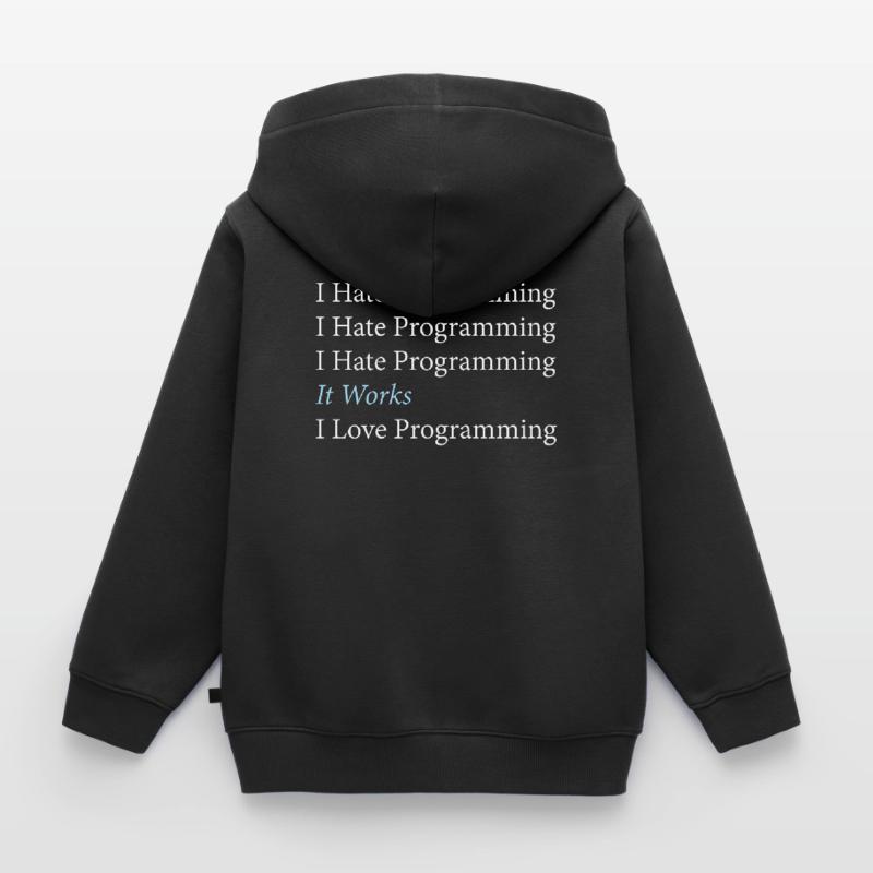 Je déteste le codage du programmeur de programmation Sweat Premium à capuche zippé enfant bio