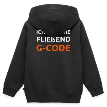 Ich spreche G Code CAM Programmierer Geschenk - Kinder Premium Organic Zip Hoodie - Schwarz - Hinten - AI Model Kid Male (0cm)