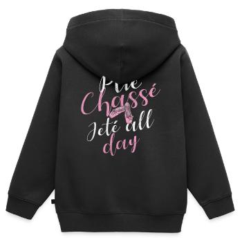 Ballett - Kinder Premium Organic Zip Hoodie - Schwarz - Hinten - AI Model Kid Male (0cm)
