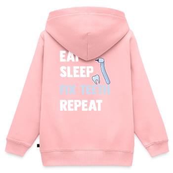 Zahnarzt - Kinder Premium Organic Zip Hoodie - Rosa - Hinten - AI Model Kid Female (0cm)