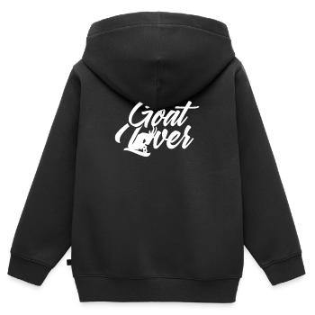 Chèvres amoureux chèvre chèvre - Sweat Premium à capuche zippé enfant bio - noir - Dos - AI Model Kid Male (0cm)