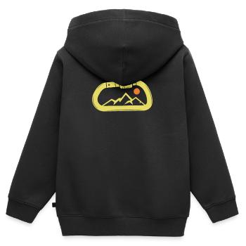 Bergsteigen, Felsklettern, Klettersport Karabiner - Kinder Premium Organic Zip Hoodie - Schwarz - Hinten - AI Model Kid Male (0cm)