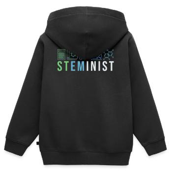 Steminist Mathe Technologie, Technologe Forschung - Kinder Premium Organic Zip Hoodie - Schwarz - Hinten - AI Model Kid Male (0cm)