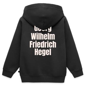 Georg Friedrich Wilhelm Hegel Schrift - Kinder Premium Organic Zip Hoodie - Schwarz - Hinten - AI Model Kid Male (0cm)