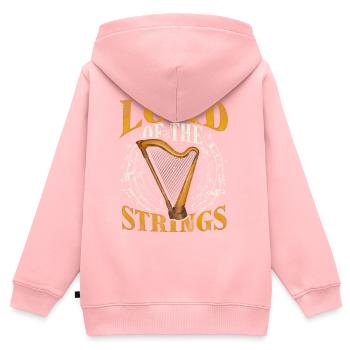 Harfe - Kinder Premium Organic Zip Hoodie - Rosa - Hinten - AI Model Kid Female (0cm)