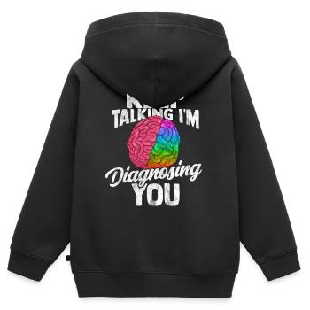 Psychologie Doktor Anthropologie Freud Therapeut - Kinder Premium Organic Zip Hoodie - Schwarz - Hinten - AI Model Kid Male (0cm)