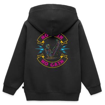 Pas de douleur pas de gain calisthenics cadeau v-sit gym - Sweat Premium à capuche zippé enfant bio - noir - Dos - AI Model Kid Male (0cm)