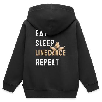 Linedance musique country western danse sport - Sweat Premium à capuche zippé enfant bio - noir - Dos - AI Model Kid Male (0cm)