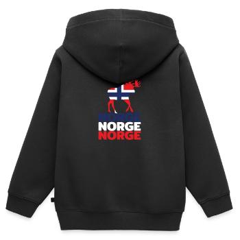 Norwegen mit Elch - Kinder Premium Organic Zip Hoodie - Schwarz - Hinten - AI Model Kid Male (0cm)
