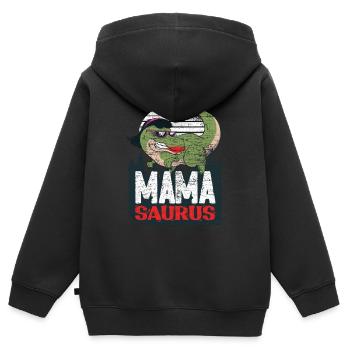 Dinosaur Mamasaurus Mama Saurus - Kids Premium Organic Zip-up Hoodie - black - Back - AI Model Kid Male (0cm)