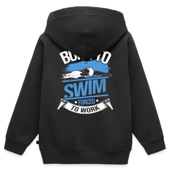 Schwimmen Tauchen Schwimmbad Freibad Wasser Meer - Kinder Premium Organic Zip Hoodie - Schwarz - Hinten - AI Model Kid Male (0cm)