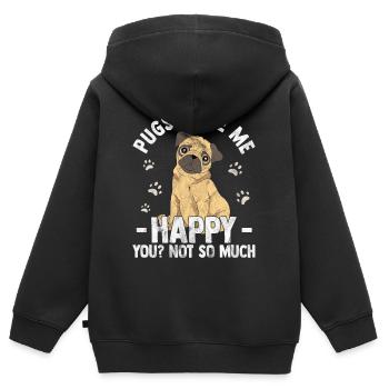 Mops - Kinder Premium Organic Zip Hoodie - Schwarz - Hinten - AI Model Kid Male (0cm)