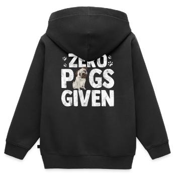 Mops Selbstbewusst Pug Hund Möpse Mischling Welpen - Kinder Premium Organic Zip Hoodie - Schwarz - Hinten - AI Model Kid Male (0cm)
