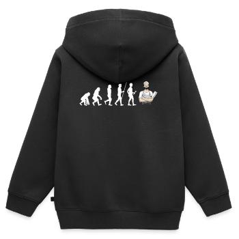 Metzger - Kinder Premium Organic Zip Hoodie - Schwarz - Hinten - AI Model Kid Male (0cm)