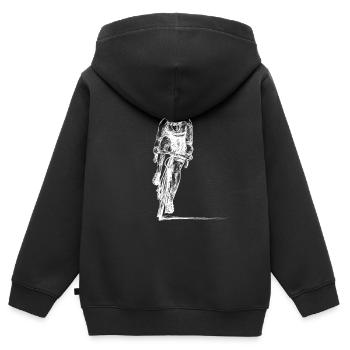 Rennräder - Kinder Premium Organic Zip Hoodie - Schwarz - Hinten - AI Model Kid Male (0cm)