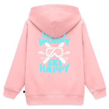 Ski - Kinder Premium Organic Zip Hoodie - Rosa - Hinten - AI Model Kid Female (0cm)