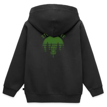 Stupid Tree Disc Golf Ultimate Frolf Frisbee - Sweat Premium à capuche zippé enfant bio - noir - Dos - AI Model Kid Male (0cm)