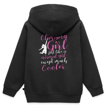 Montée - Sweat Premium à capuche zippé enfant bio - noir - Dos - AI Model Kid Male (0cm)