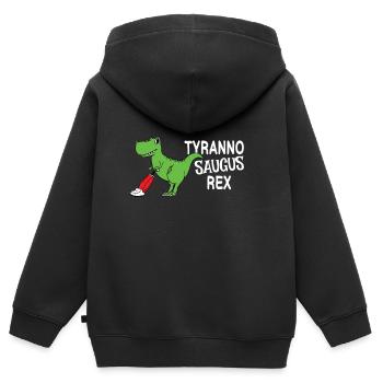Tyranno Saugus Rex - Kinder Premium Organic Zip Hoodie - Schwarz - Hinten - AI Model Kid Male (0cm)